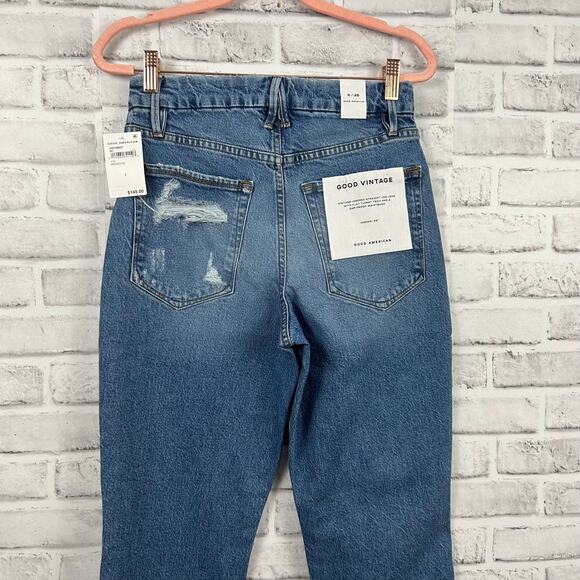 Good American Good Vintage Frayed Hem in Indigo116 Sz 2/26 NEW - Picture 7 of 16